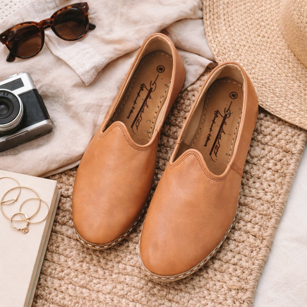 Women’s Tan Slip-On Casual Loafers